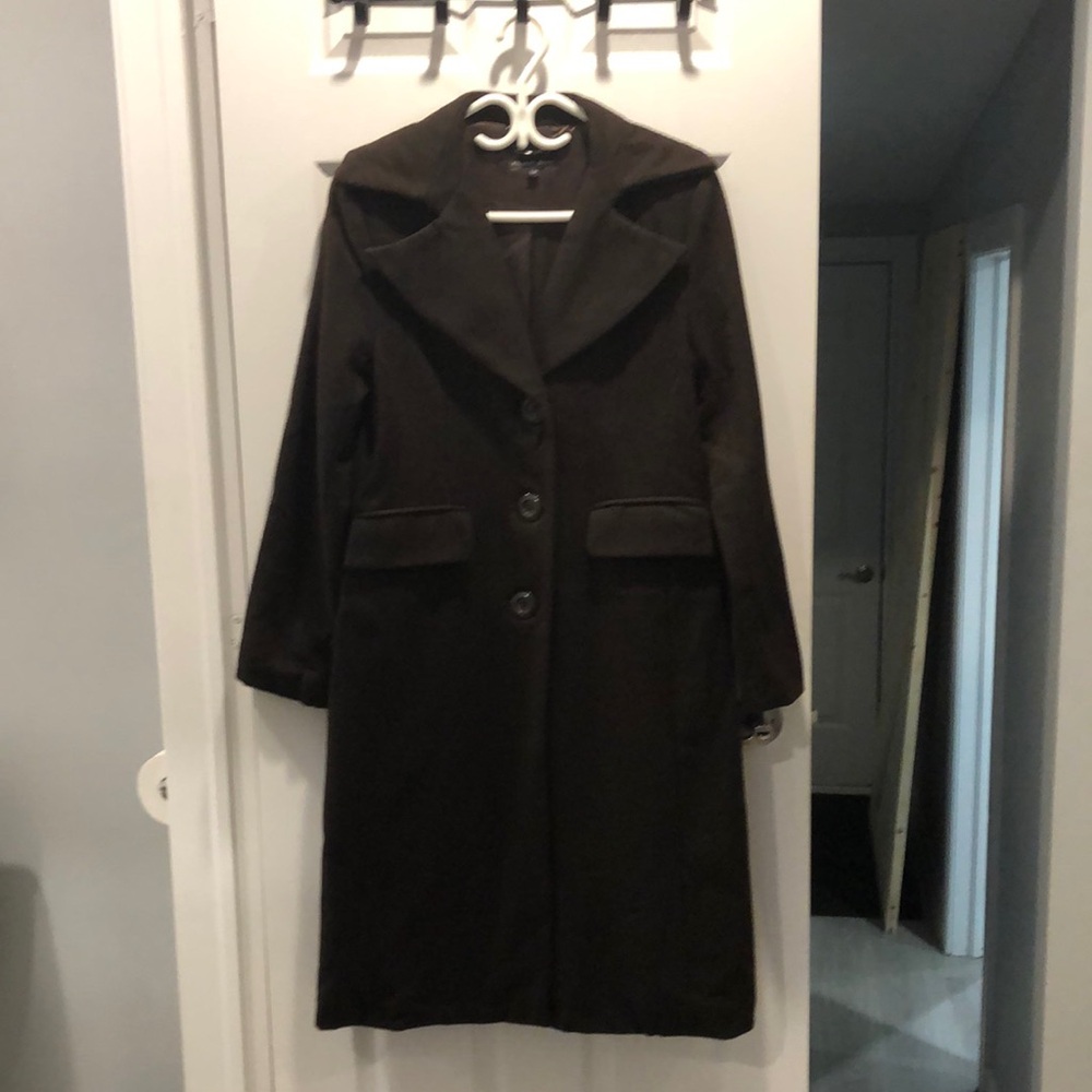 Ellabee Basic ladies am brown fall/winter wool coat.